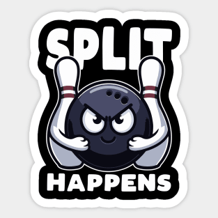 Split Happens Bowling Funny Sticker